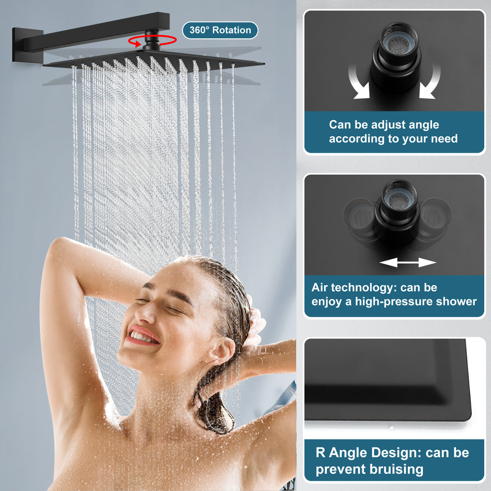 
                  
                    Midanya 10 inch Shower System with Push Button Diverter Bathroom Pressure Balance Shower Faucet Set Complete with Rain High Pressure Shower Head and Rough-in Valve Trim Kits Luxury
                  
                