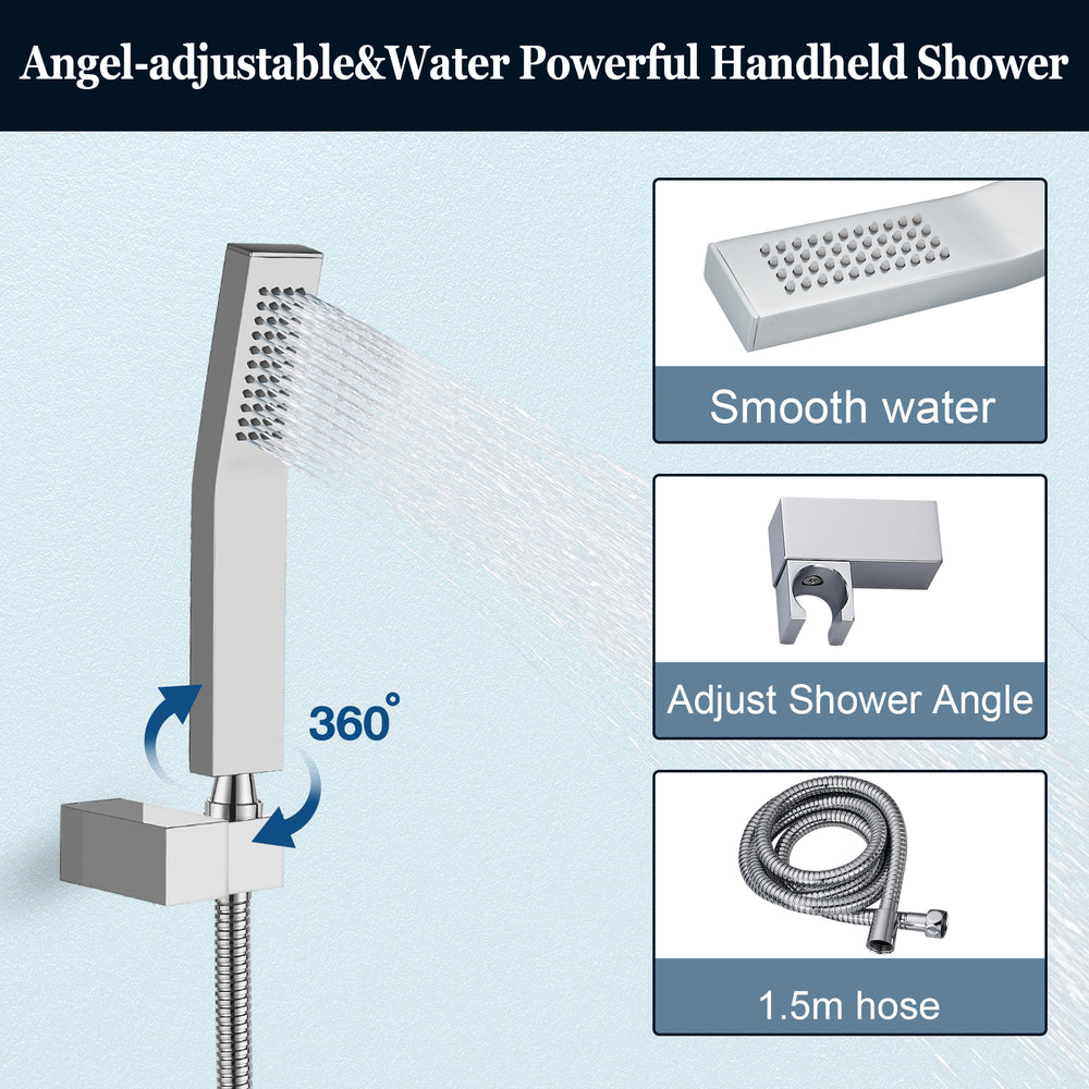 
                  
                    Wall Mount Bathtub Faucet with Handheld Spray Waterfall Tub Filler Single Handle Bathroom Tub Mixer Tap Hand-Shower System with Curved Spout Commercial
                  
                