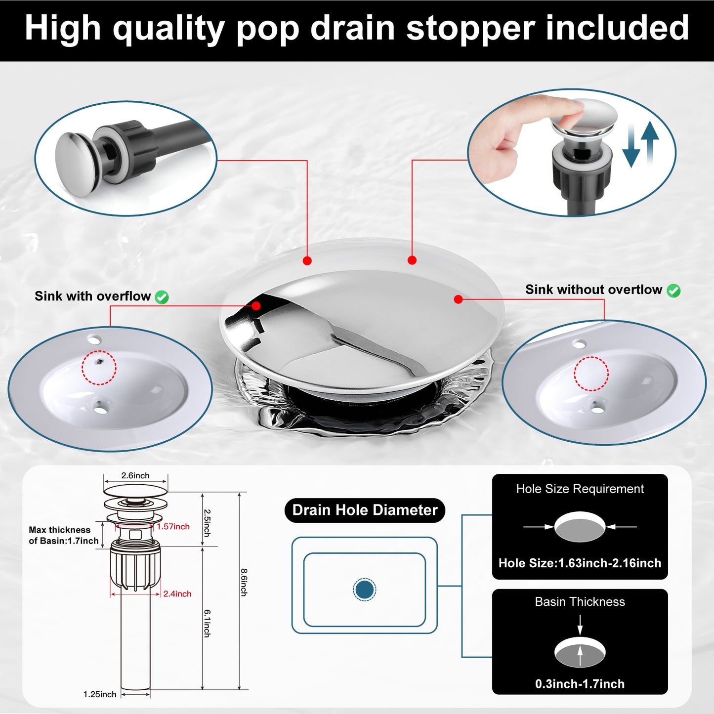 
                  
                    Midanya Waterfall Bathroom Sink Faucet Single Hole 1 Handle Deck Mount 1or 3 Hole Commercial Mixer Tap Lavatory Vanity Faucet with Deck Plate and Pop Up Drain
                  
                