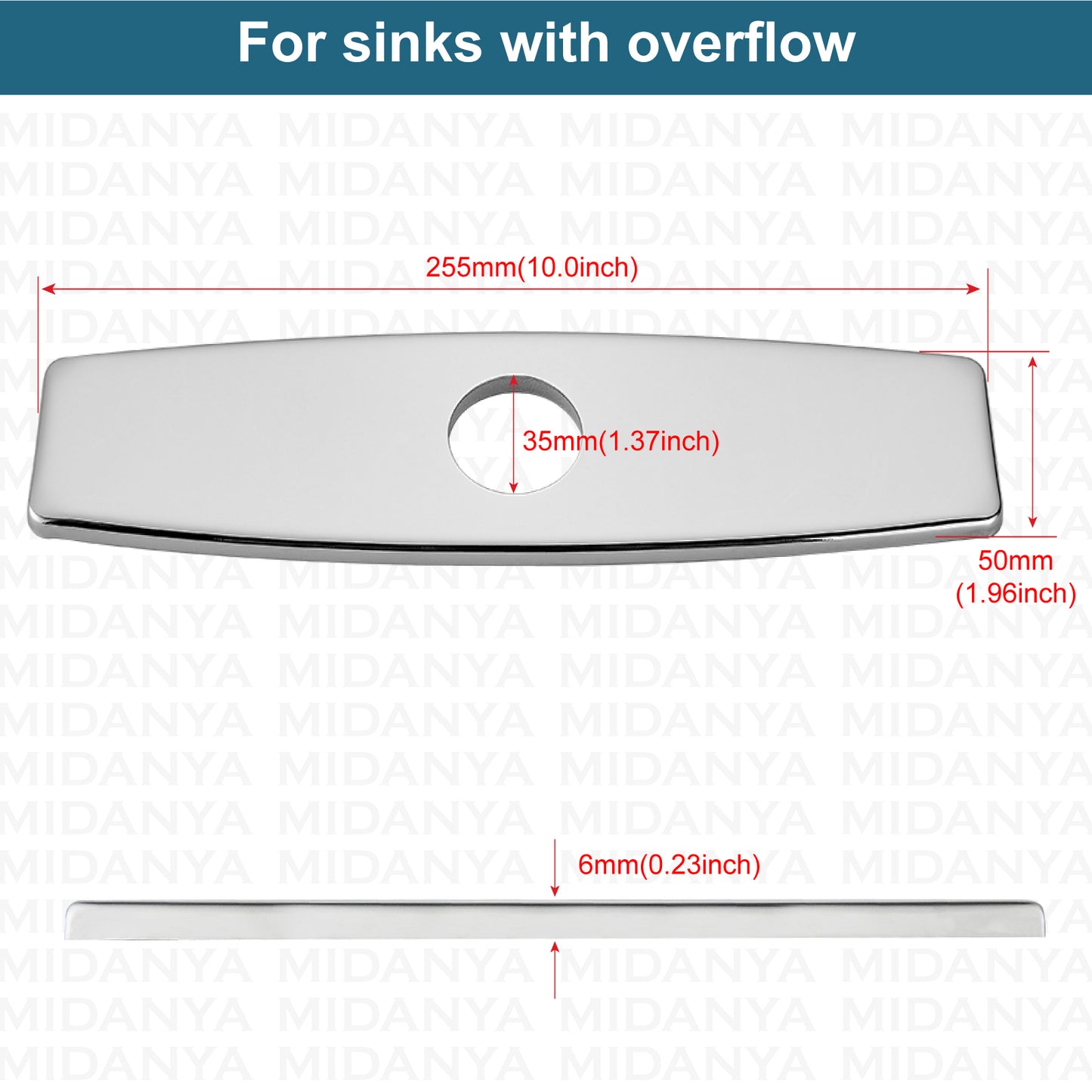 
                  
                    Midanya 10 Inch 1 or 3 Hole Rhomboid Cover, Deck Plate for 1 or 3 Hole Bathroom Kitchen Sink Faucet,SUS304 Stainless Steel Decorative Cover,Vessel Vanity Sink Faucet Cover Plate
                  
                