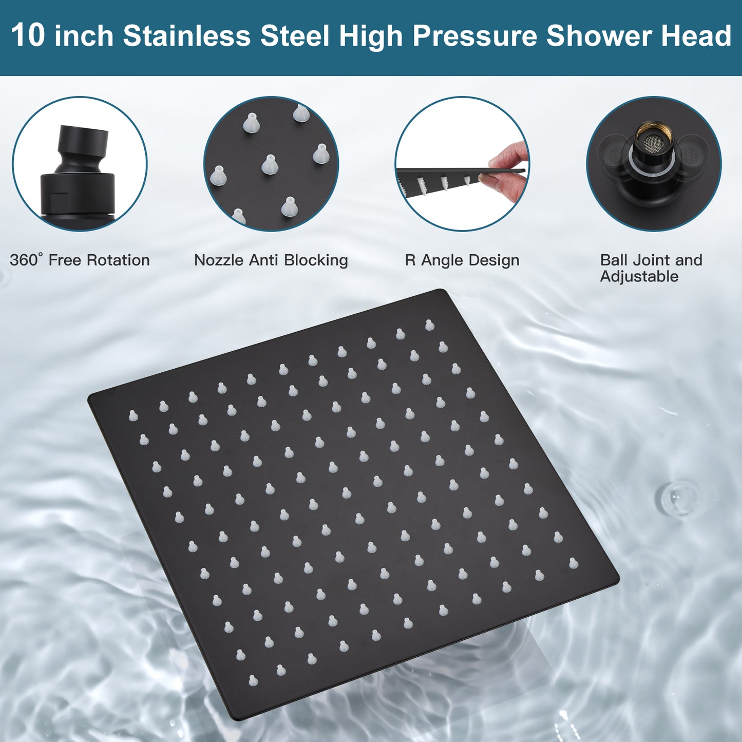 
                  
                    Midanya 10 inch Shower System with Push Button Diverter Bathroom Pressure Balance Shower Faucet Set Complete with Rain High Pressure Shower Head and Rough-in Valve Trim Kits Luxury
                  
                