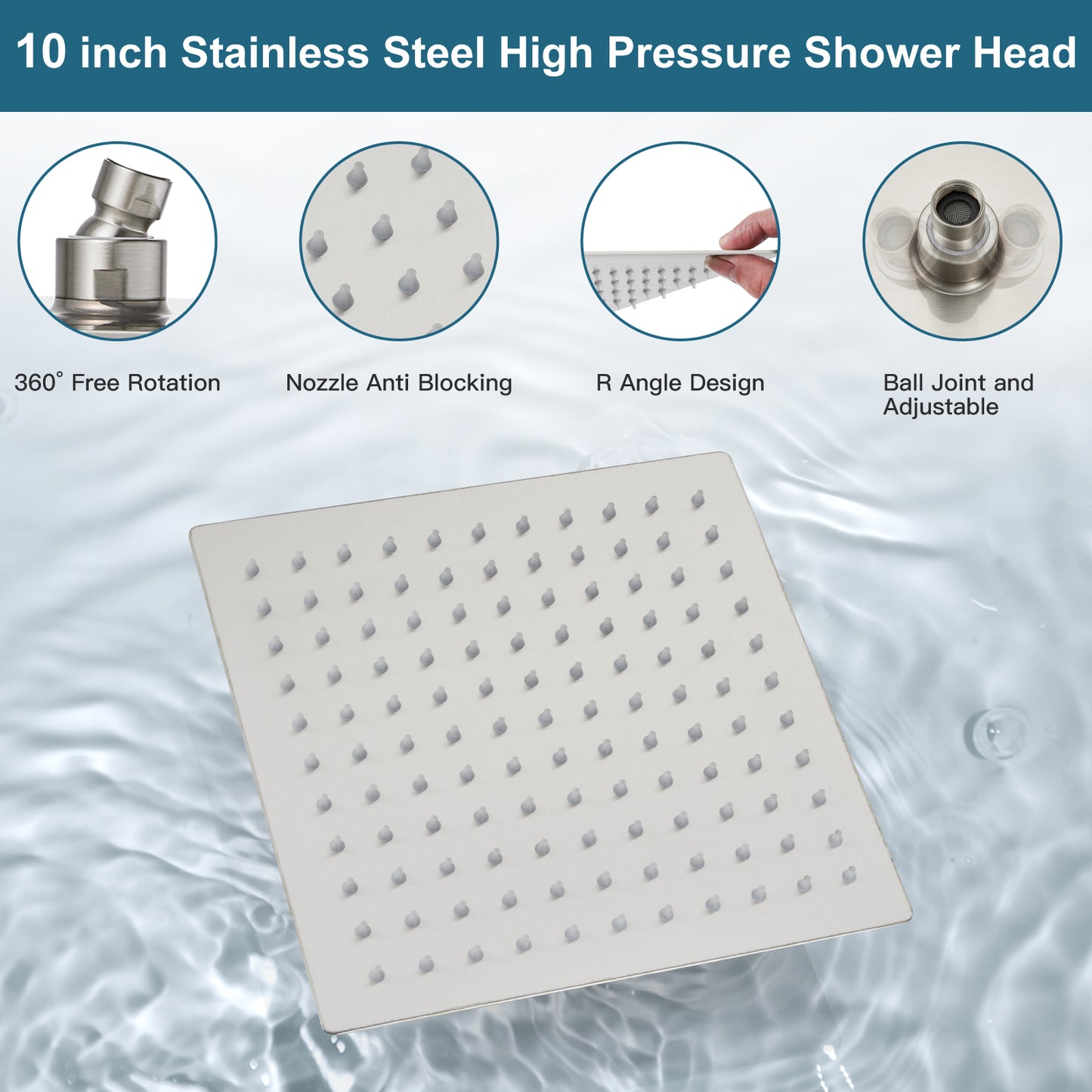 
                  
                    Midanya 10 inch Shower System with Push Button Diverter Bathroom Pressure Balance Shower Faucet Set Complete with Rain High Pressure Shower Head and Rough-in Valve Trim Kits Luxury
                  
                