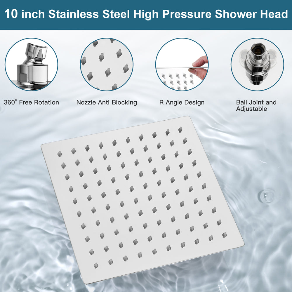 
                  
                    Midanya 10 inch Shower System with Push Button Diverter Bathroom Pressure Balance Shower Faucet Set Complete with Rain High Pressure Shower Head and Rough-in Valve Trim Kits Luxury
                  
                