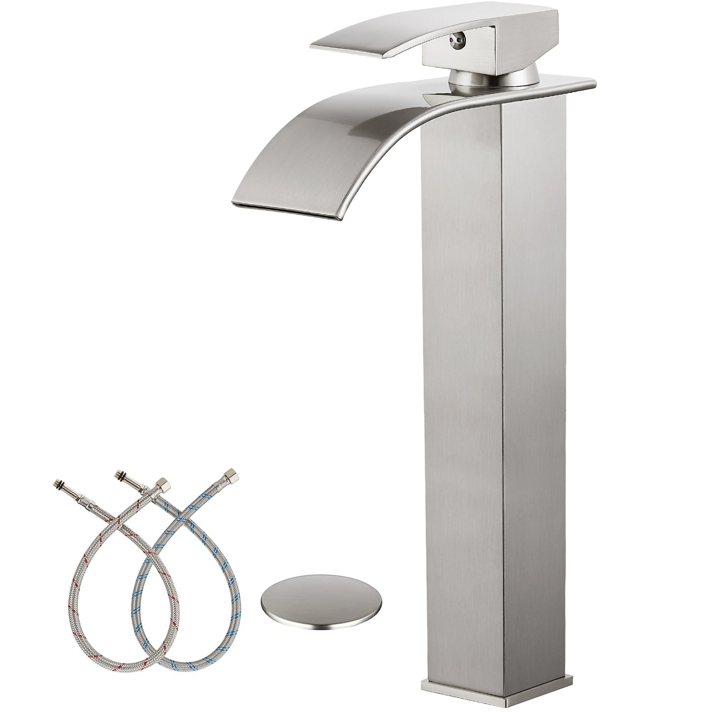 
                  
                    Midanya Waterfall Bathroom Bowl Vessl Sink Tall Faucet Single Handle Single Hole Deck Mount with Large Rectangular Spout Sink Faucet Lavatory Vanities
                  
                