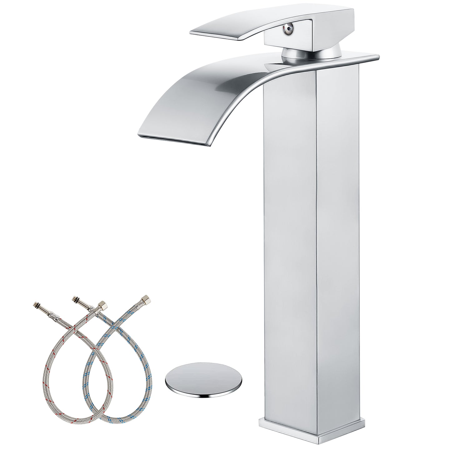 
                  
                    Midanya Waterfall Bathroom Bowl Vessl Sink Tall Faucet Single Handle Single Hole Deck Mount with Large Rectangular Spout Sink Faucet Lavatory Vanities
                  
                