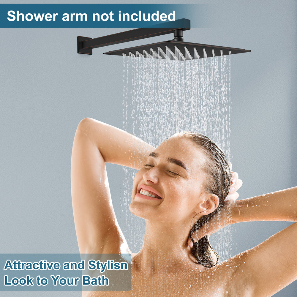 
                  
                    Midanya 10 inch Rainfall Shower Head Square Stainless Steel Rain Showerhead High Pressure Waterfall Crackproof Coverage with Silicone Nozzle 1/16" Ultra Thin Design Swivel Connector
                  
                