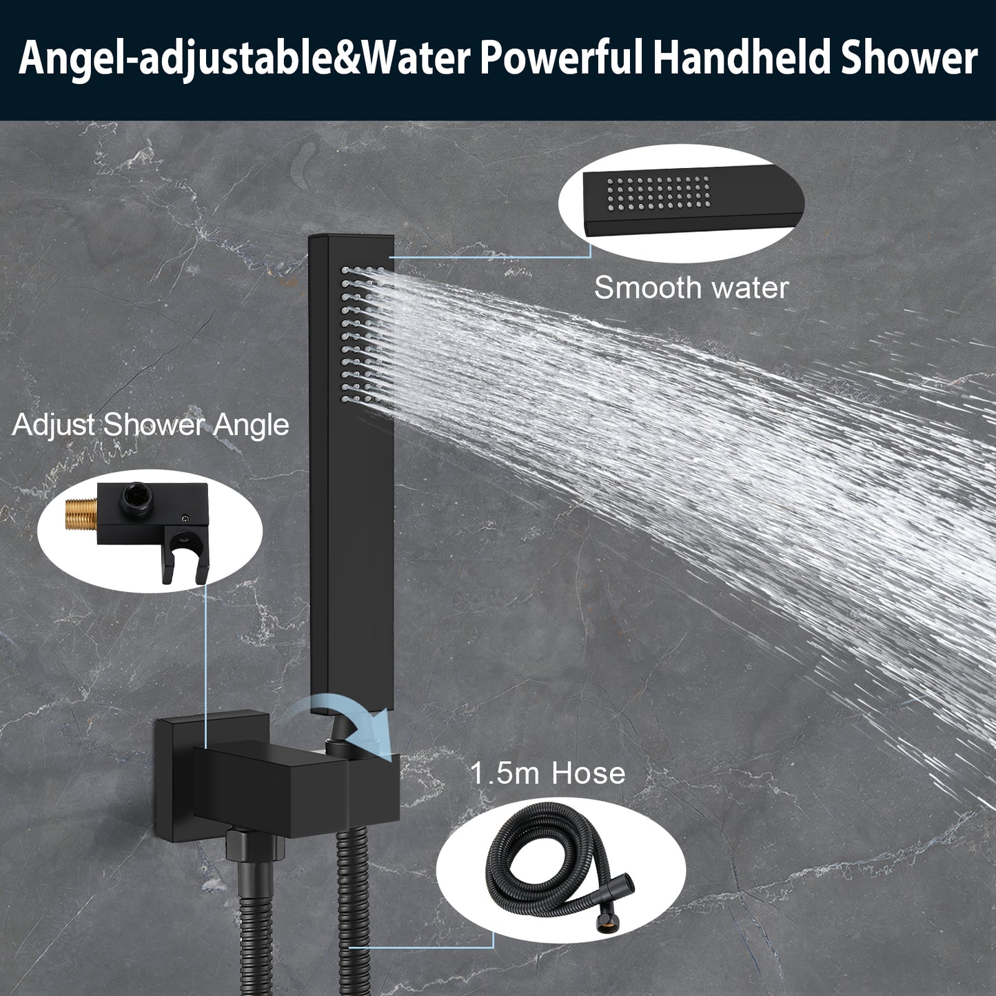 
                  
                    Midanya Bathroom Shower System 12 Inch Rainfall Shower Head with Handheld Spary Wall Mount Tub Spout Combo Set Rough-in Valve 3 Function Mixer Shower Faucet Luxury
                  
                