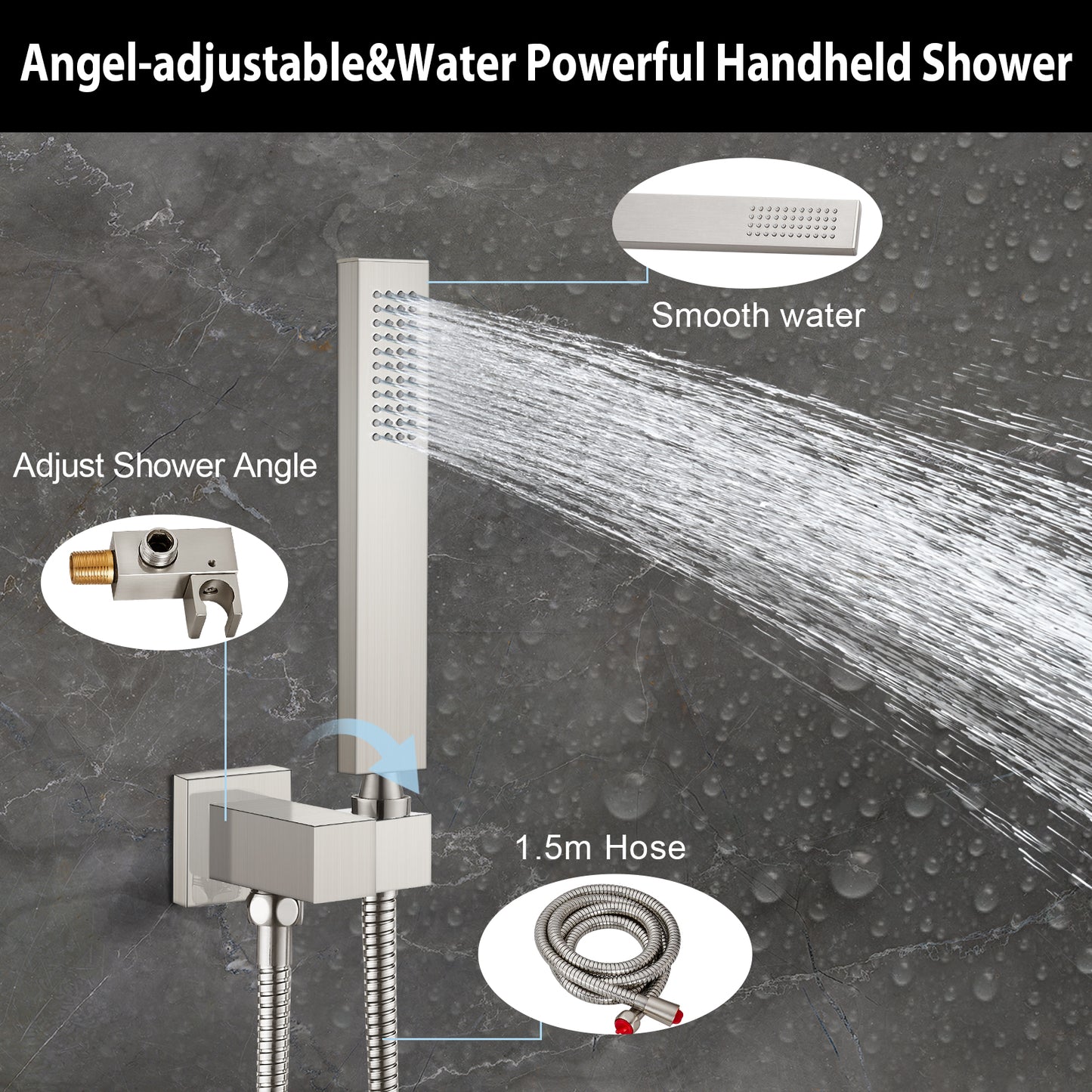 
                  
                    Midanya Bathroom Shower System 12 Inch Rainfall Shower Head with Handheld Spary Wall Mount Tub Spout Combo Set Rough-in Valve 3 Function Mixer Shower Faucet Luxury
                  
                