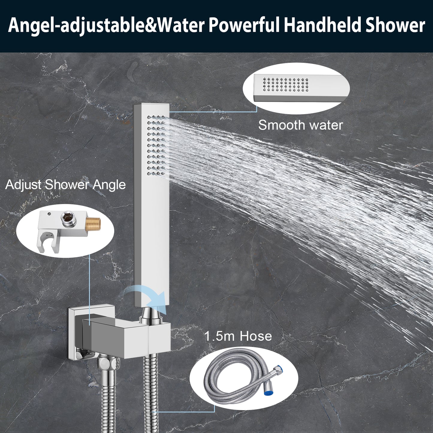 
                  
                    Midanya Bathroom Shower System 12 Inch Rainfall Shower Head with Handheld Spary Wall Mount Tub Spout Combo Set Rough-in Valve 3 Function Mixer Shower Faucet Luxury
                  
                