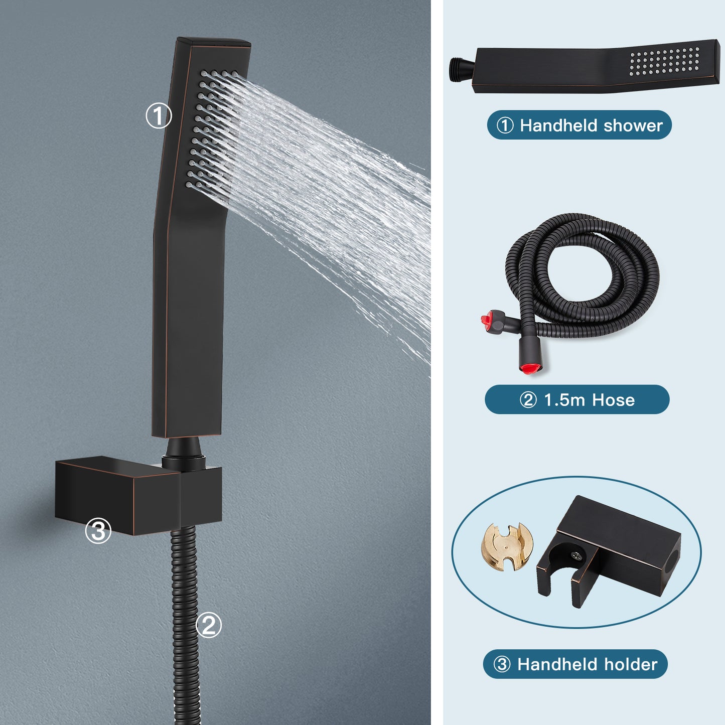 
                  
                    Midanya  Rain Shower System Wall Mount Shower Faucet Set 8 Inch Square High Pressure Showerhead with Hand Sprayer Rough-In Valve Body and Trim Included Mixer Shower Combo Set Bathroom
                  
                