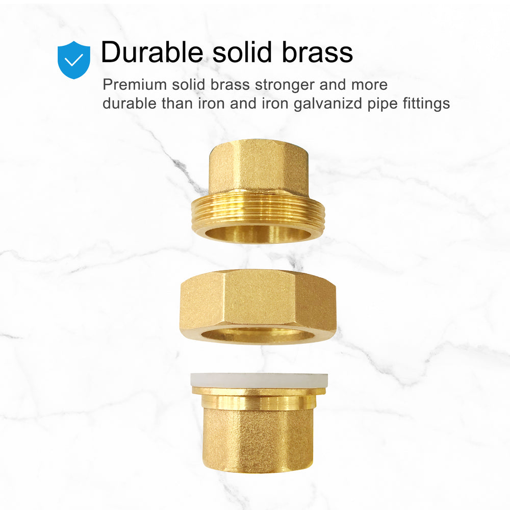 
                  
                    Brass Pipe Fitting Coupling 1/2" x 1/2" Female Pipe Fittings Union 1/2 Inch NPT Female x NPT1/2 Female Fitting Threads Adapter Brass 1 Piece
                  
                