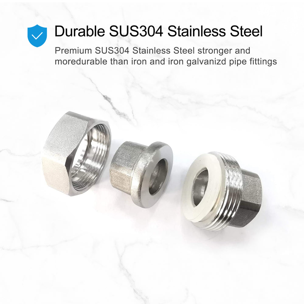 
                  
                    Stainless Steel Pipe Fitting Coupling 1/2" x 1/2" Female Pipe Fittings Union 1/2 Inch NPT Female x NPT1/2 Female Fitting Threads Adapter Brass 1 Piece
                  
                