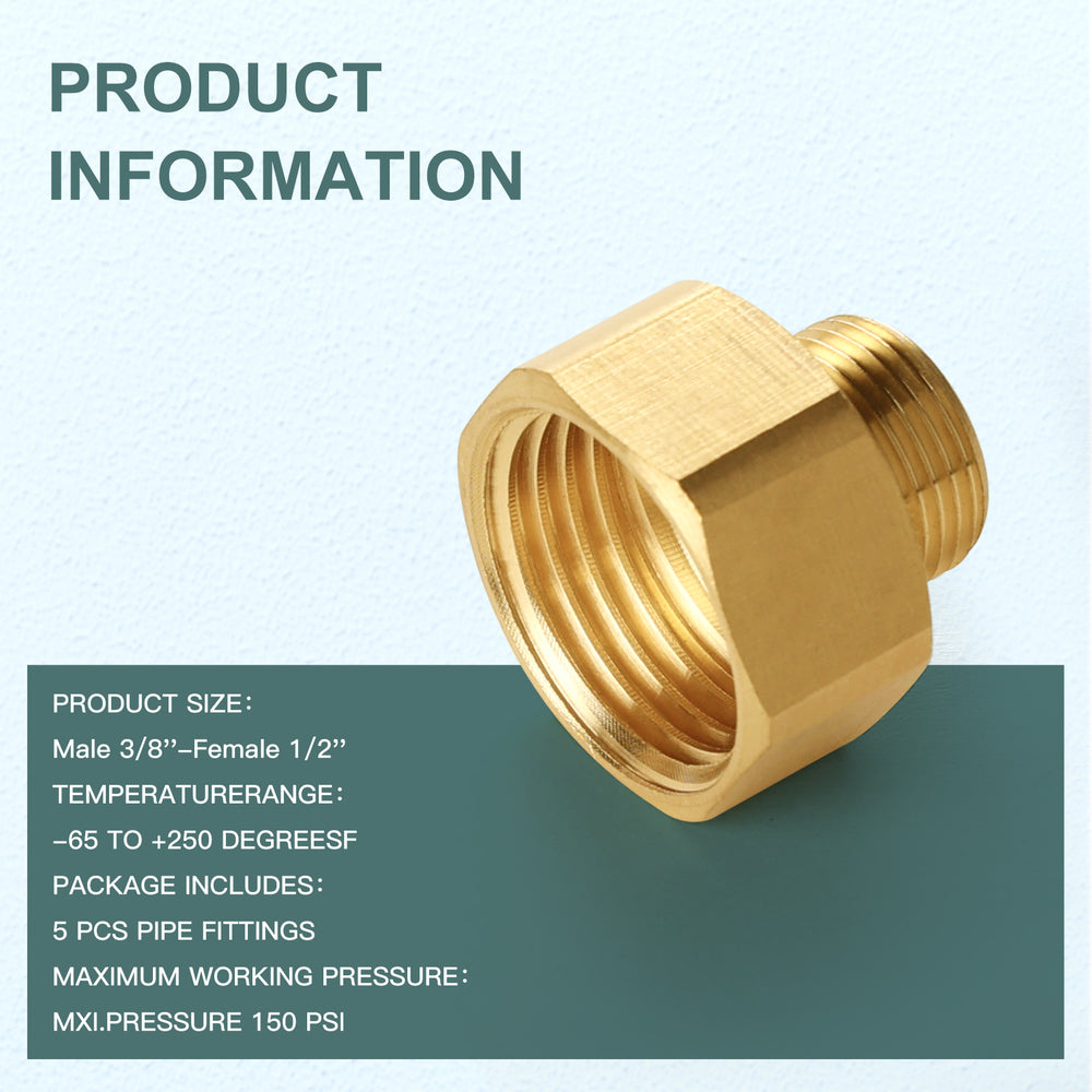 Midanya Brass Pipe Fitting Reducer Adapter 2 Pack Thread Hose Fitting –  midanya