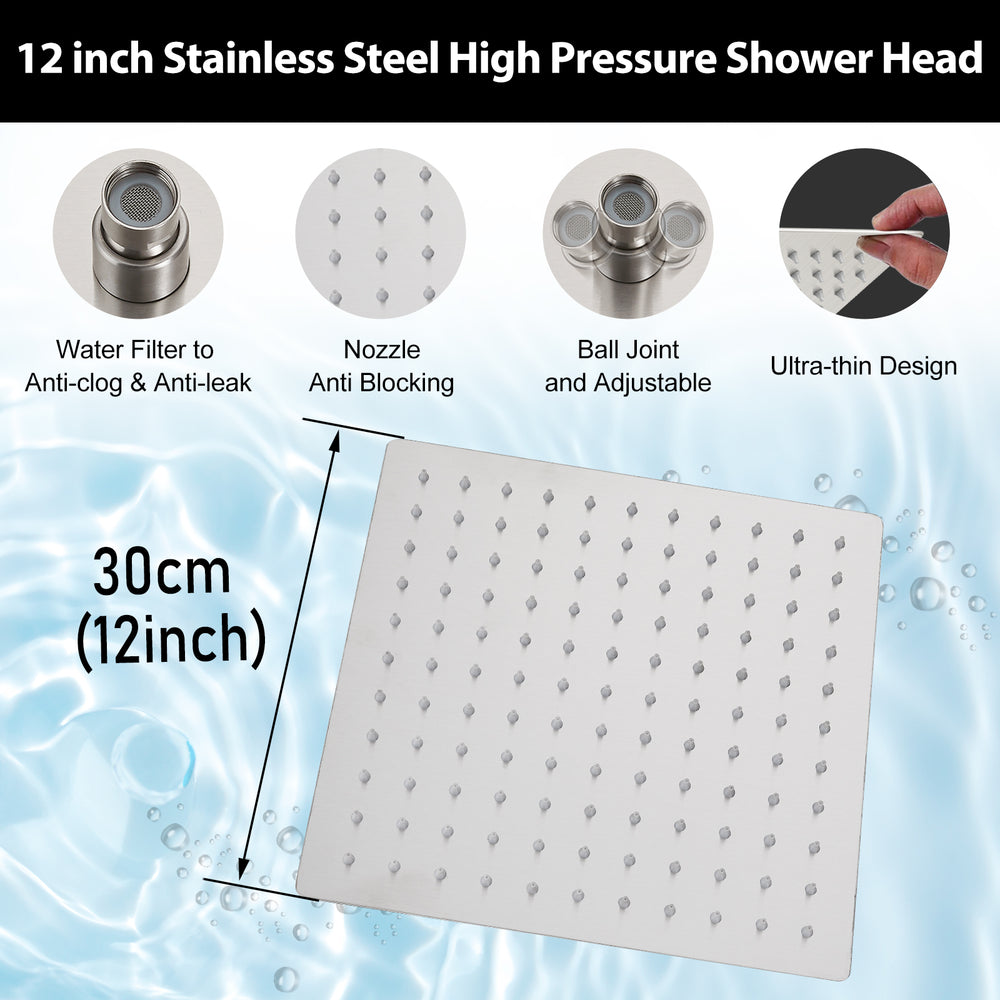 
                  
                    Midanya Bathroom Shower System 12 Inch Rainfall Shower Head with Handheld Spary Wall Mount Tub Spout Combo Set Rough-in Valve 3 Function Mixer Shower Faucet Luxury
                  
                