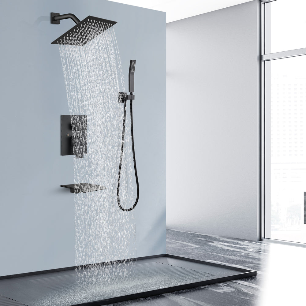 Midanya Rain Shower System Tub Shower Faucet Set 8 Inch Square Rainfal Midanya 